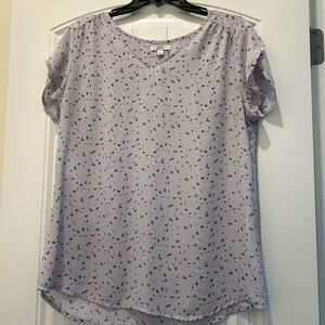 Croft & Barrow Light Purple Blouse with Abstract Pattern